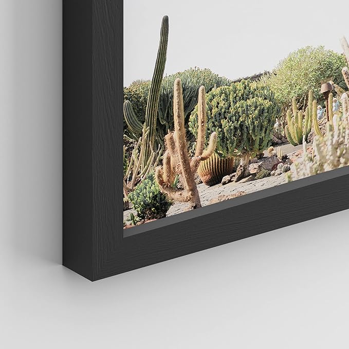 SIGNWIN Framed Tropical Palm Tree Saguaro Cactus Wall Art, Set of 4 Desert Landscape Wall Decor Prints, Nature Wilderness Wall Décor for Living Room, Bedroom - 12"x16" Black