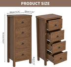 4 Drawer Dresser for Bedroom 36.81''Tall Modern Chest of Drawers with Fluted Panel Wood Storage Dresser Organizer with Deep Drawers for Nursery Living Room Hallway (1, Wanlut)