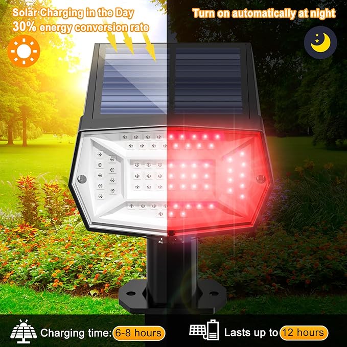 Fabrito Solar Color Changing Lights Outdoor, 9 Color Modes Landscape Spotlights, Dusk to Dawn Solar Powered Spot for Outside, Solar Garden Lights for Yard, Pathway, Tree 10 Pack (Multicolor)