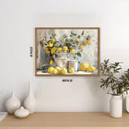 Framed Lemon Kitchen Wall Decor for Dining Room - Vintage Mustard French's Yellow Lemon Kitchen Wall Art, Rustic Oil Paintings Posters Prints for Bathroom Living Room Bedroom 12x16 inch