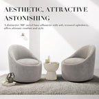 COLAMY Modern Swivel Accent Chair with Hidden Storage, 360° Barrel Swivel Chair, Small Swivel Armchair for Living Room/Bedroom, LightGrey