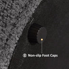 VANOMi Multi-Functional Boucle Ottoman, Vanity Stool Chair, Sturdy Wooden Footstool, Suitable for Living Room, Bedroom, and Entryway, Without Installation, Dark Grey