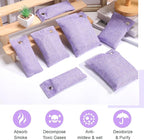 Nuanchu 24 Pcs Activated Charcoal Odor Absorber 50g/100g/200g, Air Purifying Bamboo Charcoal Bags, Natural Shoe Odor Absorber, Deodorizer Absorbers for Fresh Car Home Closet Pet Basement Smell(Purple)