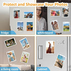 15 Pack Magnetic Acrylic Picture Frame for Fridge, 2.36x3.54 Inch Polaroid Frame, Double Sided Refrigerator Magnet Picture Frame for Fujifilm Instax Mini, Clear Picture Display Frame