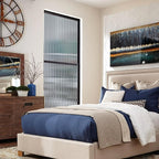 Beautyhero Window Privacy Film, Frosted Reeded Glass Cling, 3D Decorative Coverings with UV Blocking, Adhesive Stickers for Bathroom Doors Cabinet