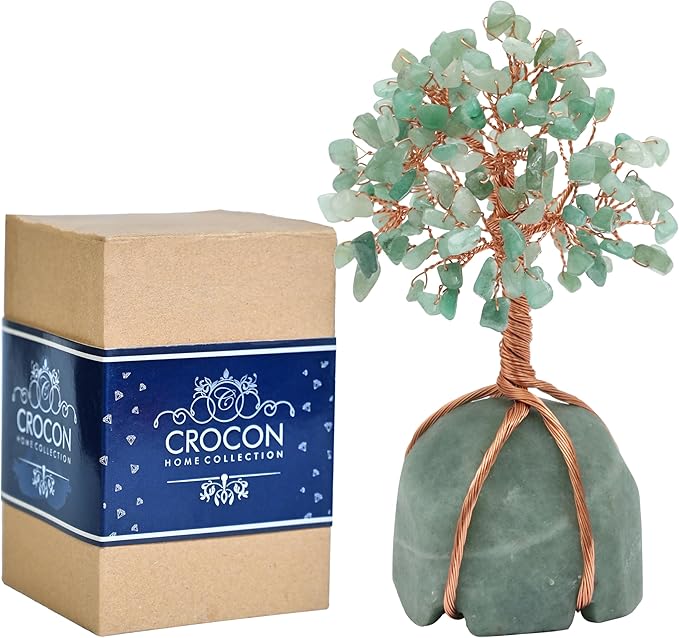 Green Aventurine Crystal Tree with Green Aventurine Stone Base Tree of Life Decor for Bedroom, Birthday Gifts for Women, Sister Gift, Birthday Gifts for Mom, Cute Home Decor Housewarming Present