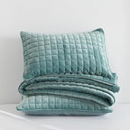 Secgo Queen Comforter Set for Bed - Velvet Quilts Queen Size, Black Bedspreads (90 * 98 Inch) with 2 Pillow Shams, Patchwork Reversible Lightweight Bedding