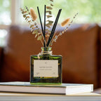 Craft & Kin Reed Diffuser with Dried Flowers | 5 oz Santal Woods Fall Scented Reed Diffusers for Home, Bathroom | Scent Sticks | Elegant Fragrance Home Decor for Men & Women