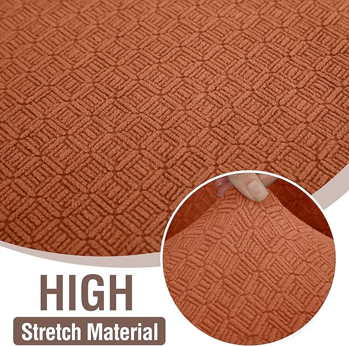 HDCAXKJ Sectional Couch Cover L Shape Stretch Sofa Covers Washable Jacquard Corner Couch Slipcover Non Slip Sectional Slip Cover U Shaped Furniture Protector for Pets Dogs (Rust Red, Small)