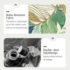 Inflatable Ottoman Stool D31 xH14 for Outdoor/Indoor Use, Water Repellent Patio Foot Rest Stool with Portable Handle,Round Pouf Ottoman Suitable for Garden,Deck and Camping - Lush Leaf Green