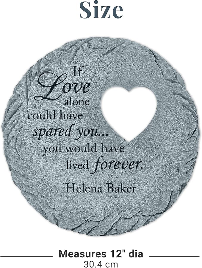 Let's Make Memories Personalized Memorial Stone - Sympathy Garden Marker - Durable, Weather-Resistant Cast Resin - Engraved with Your Loved One's Name - Personalized Condolences - 12" Diameter