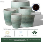 Emissary Bullet 14 in. Coastal Splash Ceramic Round Planter (14 in. L x 14 in. W x 15.5 in. H) with Drainage Hole