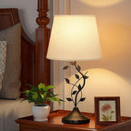 Kakanuo USB Touch Table Lamp Bedside Lamp with USB C Charging Ports for Living Room, White 3 Way Dimmable Traditional Nightstand Lamp Retro Table Lamp for Bedroom and Office (LED Bulb Included)