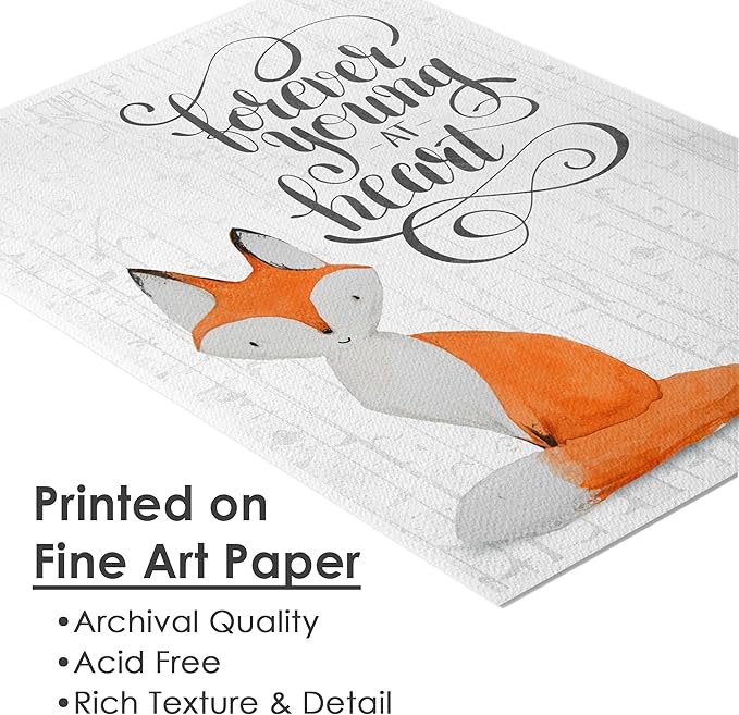 Fox Wall Art Prints (Set of 4) - Unframed - 8x10s | Woodland Nursery Decor | Room Decor Aesthetic | Farmhouse Decor | Living Room Decor for Animal Lovers