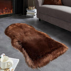 AMTOVO Faux Fur Rug, Coffee Area Rug, Fluffy Sheepskin Rug, Fuzzy Ultra Soft 2 x 4 ft Shag Rugs for Bedroom Sofa Throw Cushion Room Decor, Sheepskin