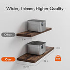 23’’Rustic Brown Floating Shelves for Wall,Rustic Wood Shelf for Room Decor/Storage/Display,Small Bookshelf,Wall Mounted Hanging Shelves for Bedroom, Bathroom, Living Room, Kitchen,Set of 4