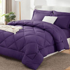 CozyLux Full Size Comforter Sets Purple - 7 Pieces Bed in a Bag Full, Luxury Soft Bed Set for All Seasons, Bedding Set with Down Alternative Comforter, Sheets, Pillowcases & Shams