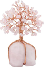 Rose Quartz Crystal Tree with Rose Quartz Stone Base Tree of Life Decor for Bedroom, Birthday Gifts for Women, Sister Gift, Birthday Gifts for Mom, Cute Home Decor Pink Housewarming Present