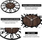 LEIKE Large Wall Clocks,Silent,Non Ticking,Battery Operated Big Retro Round Modern Wood Wall Clock for Living Room, Bedroom,Dinning Room,Farmhouse,Office,Home Decor-20 Inch(Black-Arabic Number)