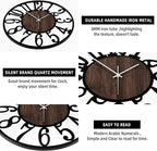 LEIKE Large Wall Clocks for Living Room,Silent,Non Ticking,Battery Operated Oversized Vintage Round Modern Wood Wall Clock for Bedroom,Farmhouse,Office Home Decor-24 Inch(Black-Arabic Number)