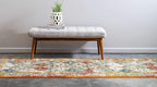 Unique Loom Rosso Collection Vintage, Traditional, Bohemian, Geometric, Distressed, Southwestern Area Rug (2' 7 x 10' 0 Runner, Beige/Orange)