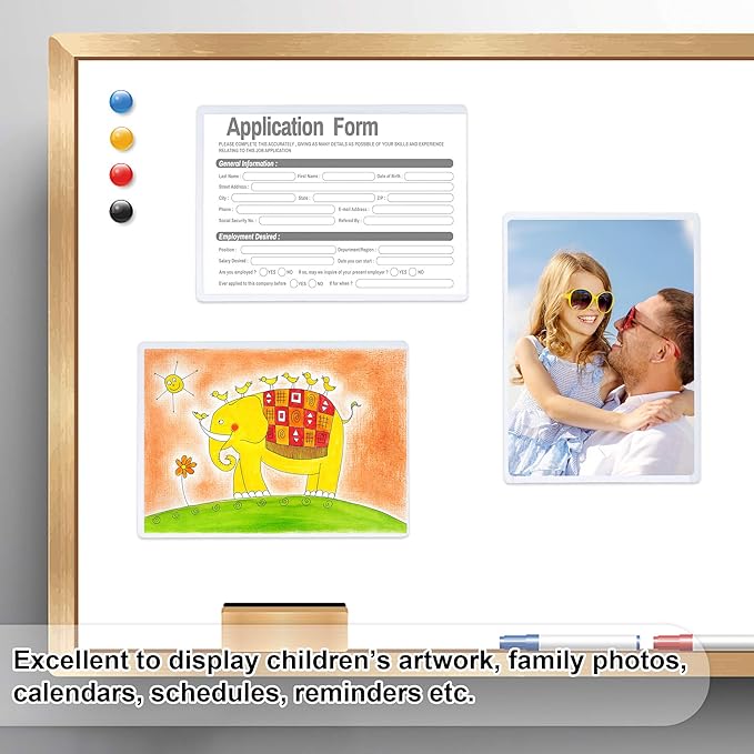 15 Pack Magnetic Picture Frames, Holds 8.5 x 11 Inches Photos Pictures, A4 Size White Magnetic Photo Frames with Clear Pocket for Refrigerator,Fridge, Locker, Office Cabinet