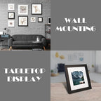 8x8 Picture Frames with Real Glass, Black Wooden Square Photo frame Set of 3, Displays 4x4 Picture With Mat or 8x8 Without Mat, Desktop & Wall Collage Frame set