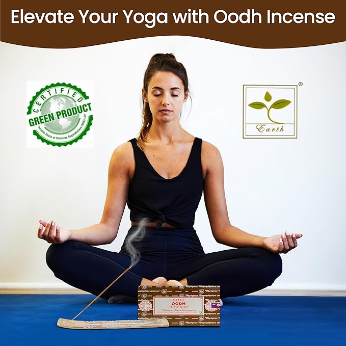 Satya Oodh Incense Sticks, Satya Bng Insenses 15gmx12 Pack with Raajsee Incense Holder Bundle, Satya Nagchampa Natural Incense