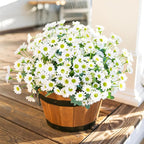 Daisy Artificial Flowers for Outdoors Fall Autumn Decoration, 6 Bundles Fake Mums White Silk Flowers for Outside Look Real UV Resistant Faux Flowers Plants for Planter Front Door Home Indoor Porch Urn