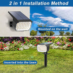 Solar Spot Lights Outdoor Waterproof IP65, 6 Pack Landscape Spotlights with 46 LEDs, 3 Modes Auto On/Off Solar Powered Flood Lights for Outside Pathway, Yard, Garden, Walkway (Cool White)
