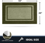 PURRUGS Dirt Trapping Door Mat 20" x 32", Non-Slip/Skid Machine Washable Entryway Rug, Shoes Scraper, Area Rug, Super Absorbent Welcome Mat for Muddy Wet Shoes and Paws, Budding Green & Sage Green
