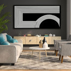Large Abstract Wall Art Black And White Wall Art Geometric Line Wall Print Painting Artwork Canvas Art Wall Decor Simple Picture Artwork For Living Room Bedroom Office Home Wall Decor 29"X 58"