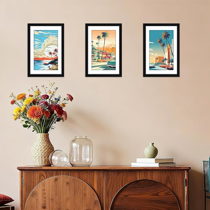 FIXSMITH 8x12 Picture Frame Set of 2, Photo Frame with HD Plexiglass, Display Pictures 6x8 with Mat or 8x12 Without Mat, Black Picture Frames Collage Wall Decor, Gallary Wall Frame