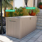 180 Gallon Deck Box Large Outdoor Storage for Patio Furniture,Outdoor Cushions,Garden Tools and Pool Supplies,Waterproof,Resin,Lockable(Grey)