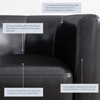 BELLEZE Accent Barrel Chair, Club Tub Sofa Corner Chair with Flared Legs and Cozy Soft Padding for Living Room Bedroom Waiting Room - Black