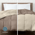 Bare Home Queen Comforter - Reversible Colors - Goose Down Alternative - Ultra-Soft - Premium 1800 Series - All Season Warmth - Bedding Comforter (Queen, Taupe/Sand)