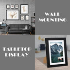 5x7 Black Picture Frames set of 3, Made of Wooden and Glass Photo frame - Displays Picture 4x6 with Mat or 5 x 7 without Mat, Desktop & Wall Collage Frame set