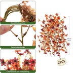 Artificial Faux Mums Fall Flowers for Outdoor Autumn Decoration,2 PCS Fake Silk Daisy Flowers Plant Eucalyptus Leaves Realistic UV Resistant for Front Porch Patio Balcony Yard Home Decor(Orange Brown)