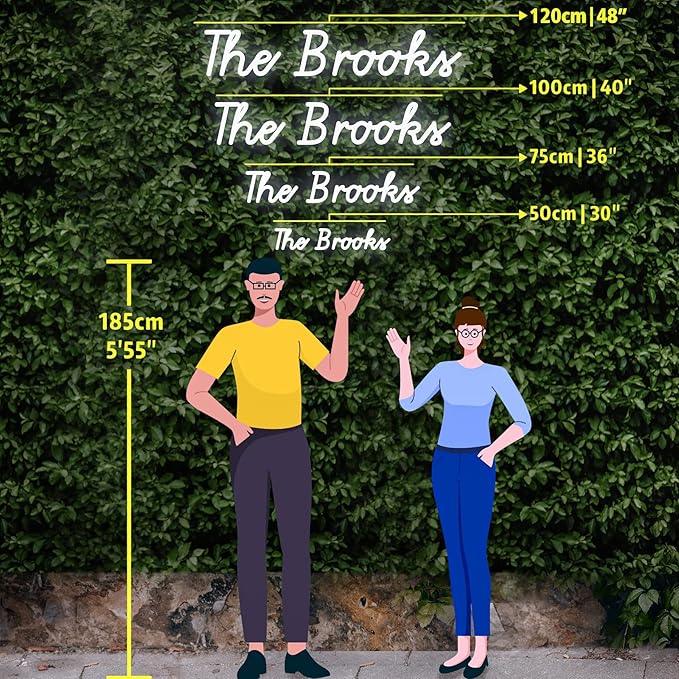 GITM Custom Neon Signs for Wall, Personalized Large LED Lights for Name Logo Wedding Birthday, Home Decor, Bar Cafe Studio- Ideal Gift for Christmas, Valentine's Day