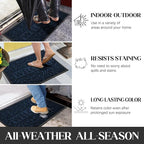 Yimobra Welcome Door Mat Outdoor Indoor, Non Slip Front Doormats, Heavy Duty Rubber Backing, Low-Profile Entrance Mat, Absorbent Resist Dirt, Easy Clean Patio Garage Floor Mats, 29.5 x 17, Blue