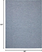 Nourison Positano Indoor-Outdoor Navy Blue 8' x 10' Area Rug, Easy Cleaning, Non Shedding, Bed Room, Living Room, Dining Room, Backyard, Deck, Patio (8x10)