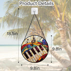 Stained Glass Window Hanging, Piano Notes Sun Catchers Glass Panel Suncatcher Decor for Birthday for Women, Men, Wife, Aunt, and Mom 9.8 in