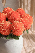 Floroom 12pcs Burnt Orange Faux Silk Mums Artificial Flowers Bulk Fake Chrysanthemums with Stems for DIY Wedding Table Centerpieces Floral Arrangements Vase Fillers Home Decorations