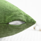 CaliTime Throw Pillow Covers Decorative 18 X 18 Inches Pack of 2 Cozy Chenille Cushion Cases for Couch Sofa Bed Living Room Home Forest Green