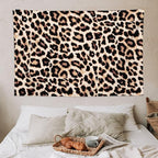 HZOHNAGO Leopard Print Tapestry Rustic Brown Leopard Wild Animal Printed Wall Tapestry Painting Wall Hanging for Bedroom Living Room Dorm 60" W x 40" H