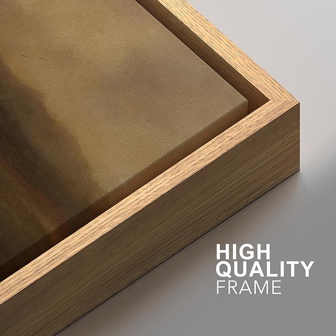 SIGNFORD Framed Canvas Print Wall Art Set Serene Misty Mountains Illustrations Modern Art Decorative for Living Room, Bedroom, Office - 16"x24"x2 Natural