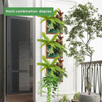 Vertical Wall Planter, 4 Pots Self Watering Living Planters Indoor, Wooden Frame Planter Wall Decoration Home Office (No Screw)