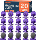 FINDMAG 20 Pack Fridge Magnet, Magnetic Clips Heavy Duty, Clip Magnet Scratch Free, Strong Fridge Magnets for Whiteboard Magnets Clips for Photo Displays, Office, School, Kitchen, 30mm Wide