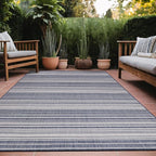 Stripe Outdoor Rug 9x12 Washable Outside Carpet for Indoor Patio Porch Waterproof Easy Cleaning Non Shedding Area Rugs Blue 9 x 12