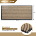 Yimobra Front Door Mat Outdoor Indoor Entrance, 100% Waterproof All-Season All Weather Doormat, Welcome Matt Outside Entry, Non Slip, Low Profile, Heavy Duty Patio Porch Floor Mats,47 x 24,Khaki